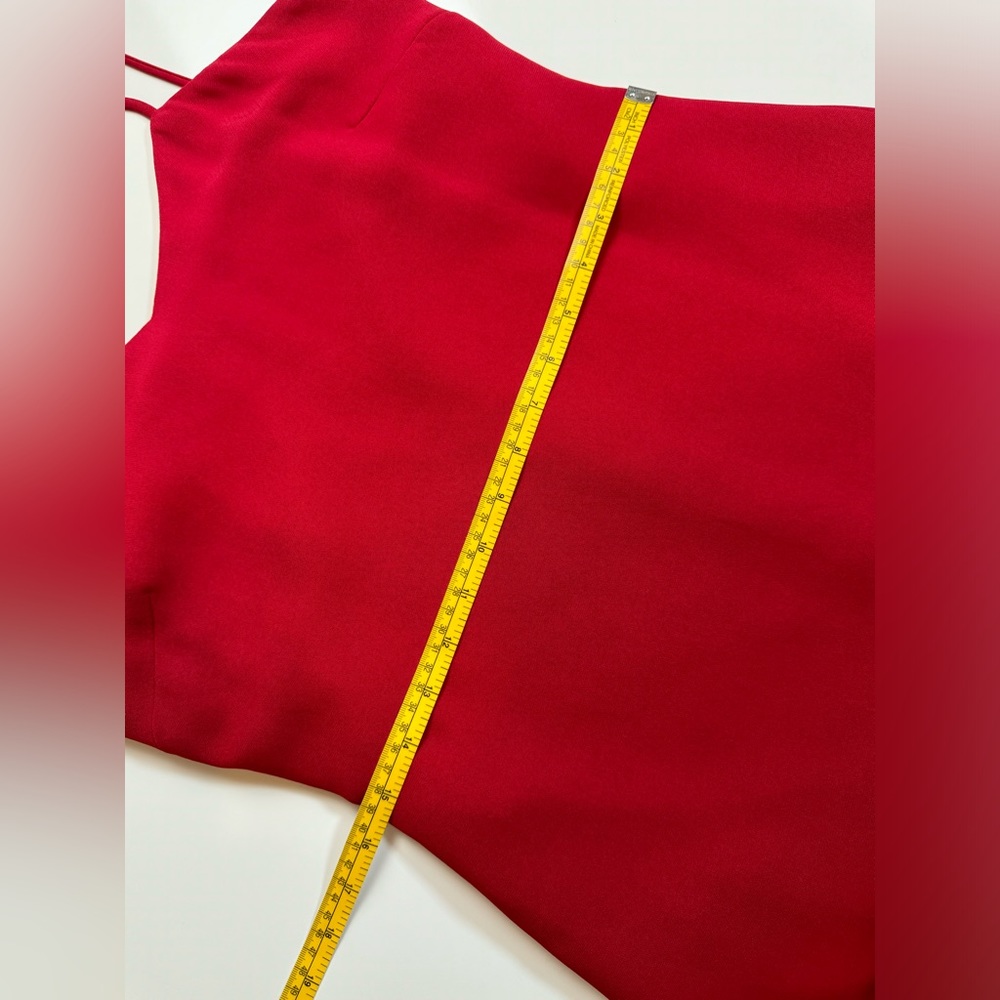 ANN TAYLOR Red Mini Dress Ruffle Bottom Size 6 Made In USA - Picture 5 of 7